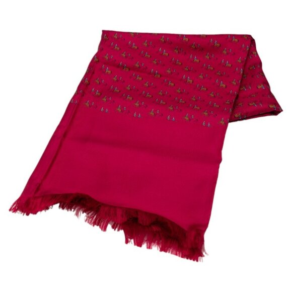 HERMES Red Silk Scarf